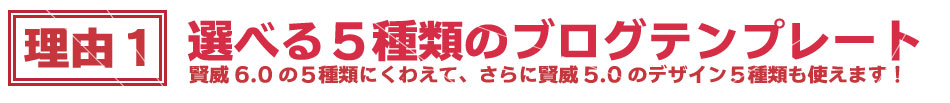 理由１ 選べる５種類のブログテンプレート